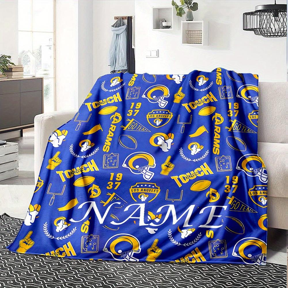 Los Angeles Rams Football Team Four Seasons Blanket Customized With Your Name Lightweight And Warm Perfect Gift For Home Office Camping Sofa Travel