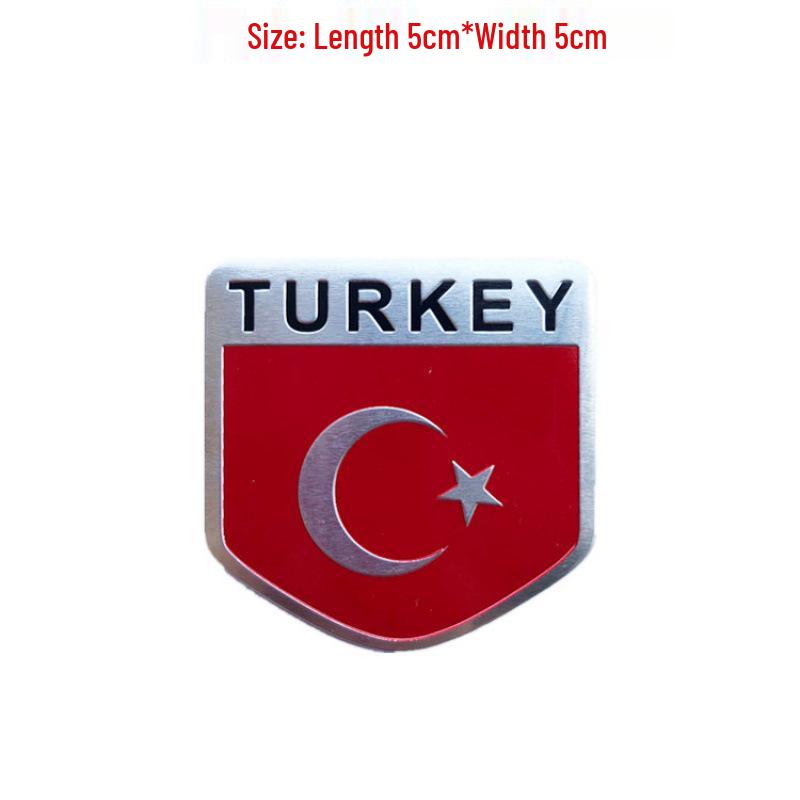 Aluminum Alloy National Flag Car Body Decals - Decorative Stickers for Car Modifications