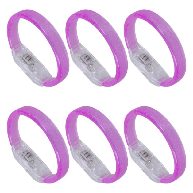 6pcs Colorful Light Up Party Glowing Bracelets Stylish Plastic LED Wristbands Birthday Party Wrist Bands Ornament