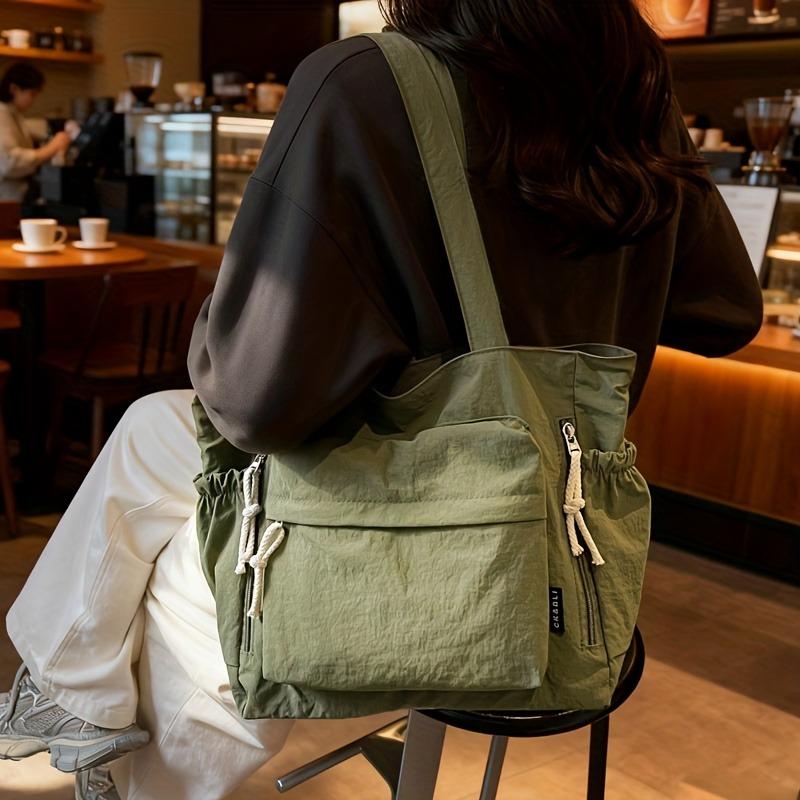 Drawstring Large Capacity Tote Bag Women's Versatile Shoulder Bag