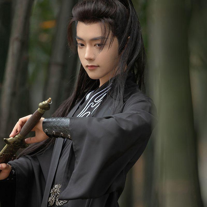 Chinese Song Dynasty Style Hanfu For Men, Daily Embroidered Two-color Handsome Hanfu Suit For Men