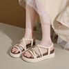 3 Platform Sandals Women's Summer New Fashion Versatile Rhinestone Beach Shoes Soft-soled Fashion Shoes