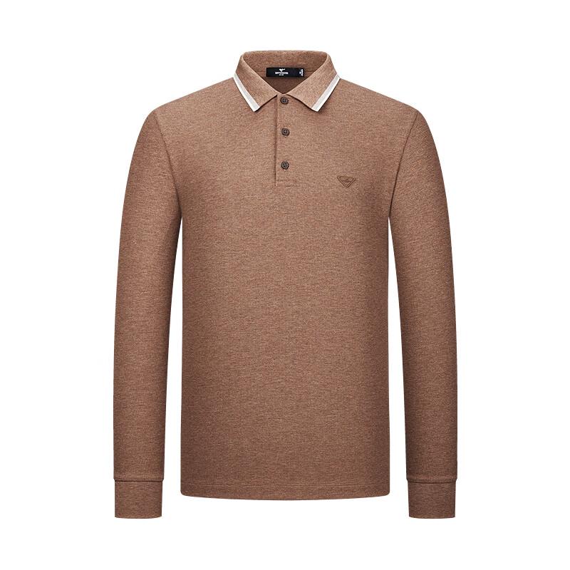 SEPTWOLVES Men's Textured Long-Sleeve Polo Shirt