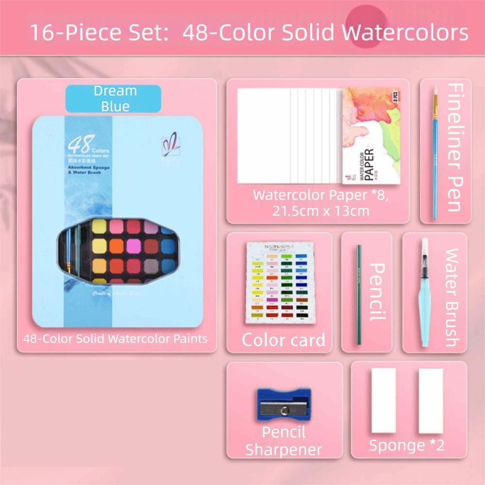 15/16Pcs Solid Pigment Watercolor Paint Set Watercolor Pigment Set  Starter Artists