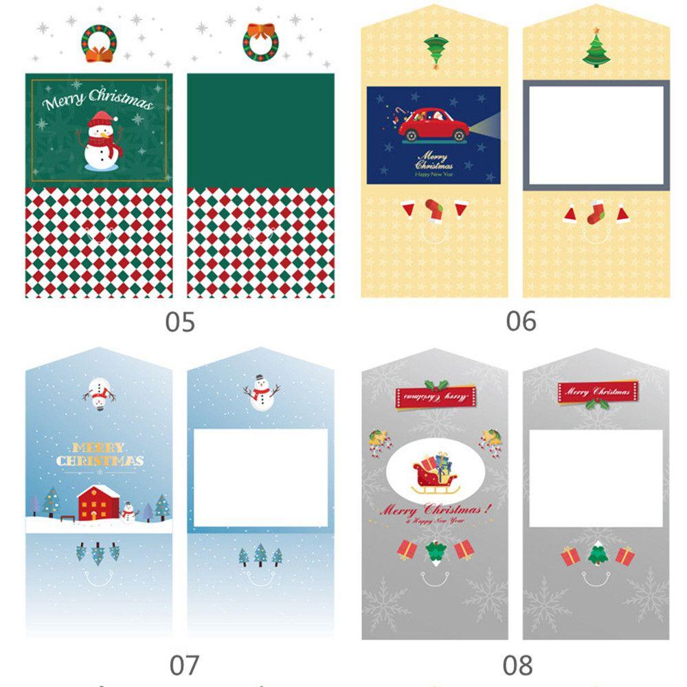 1/10PCS Kreativt Tryckt Papper Grattiskort Set Julklappskort Vinterhelg God Jul