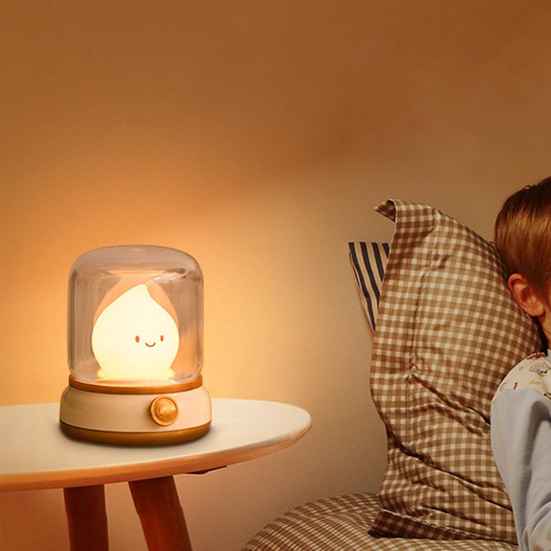 Xiaomi Candle Night Light Cute Flame Lamp Desktop LED Decorative Light USB Rechargeable Night Light Bedroom Creative Children's Gift