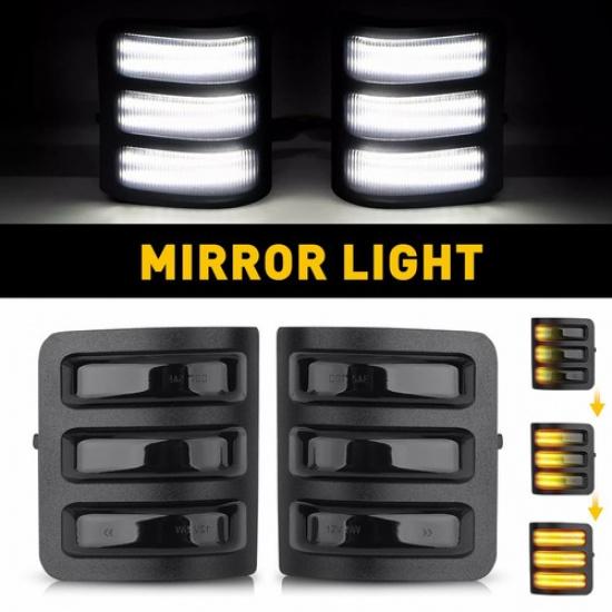 2PCS LED Mirror Side Turn Signal Light For Ford F-150/250/350/450/550 Duty Super