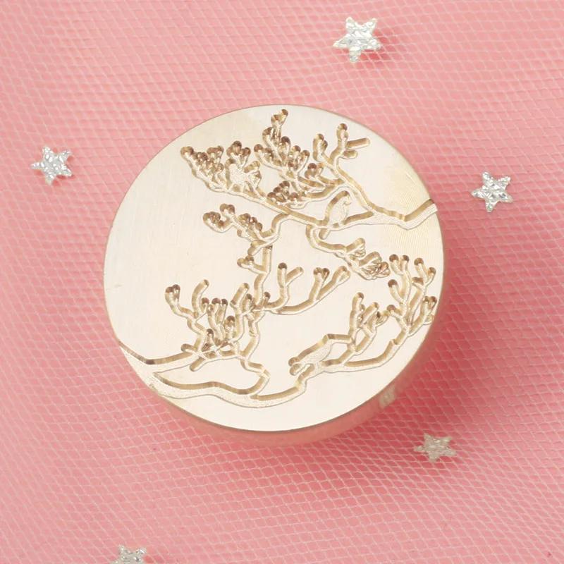 Creative Plant Flower Love Theme Fire Lacquer Seal DIY Handmade Stamp Head for Hand Account Envelope Craft Decoration