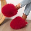 Women's Lightweight Comfortable Thick Bottom Cold Warm Padded Non-slip Wear Outdoor Sports Plush Cotton Slippers