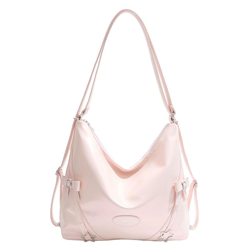 

Новая нишевая персонализированная сумка-тоут из мягкой кожи с несколькими задними карманами, высококлассная, повседневная, универсальная, большой вместимости, сумка-мессенджер для женщин розовый