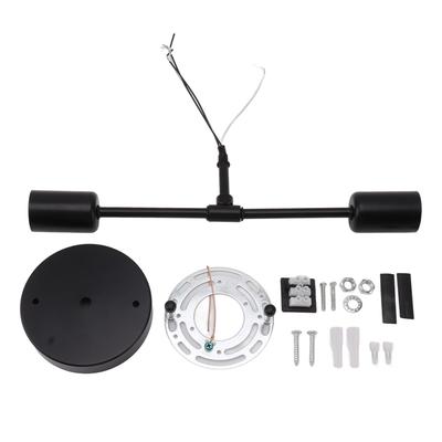 E27 E26 Double Wall Light Base Iron 85?265V Black Modern Light Holder Base for Living Room Bathroom