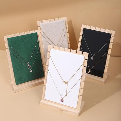 Massiver Holz-Halskettenrahmen Modischer Schmuck-Displayrahmen Anhängerhalter Schmuck-Display-Requisiten