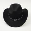 High Sense Versatile Western Cowboy Hat Turquoise Chain Hat Autumn and Winter Women's Fashion Casual Retro Top Hat