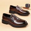 Fashion 2025 Italian Brand Men's Loafers High-quality Crocodile Pattern Business Casual Shoes for Men's Fashionable New Dress Shoes