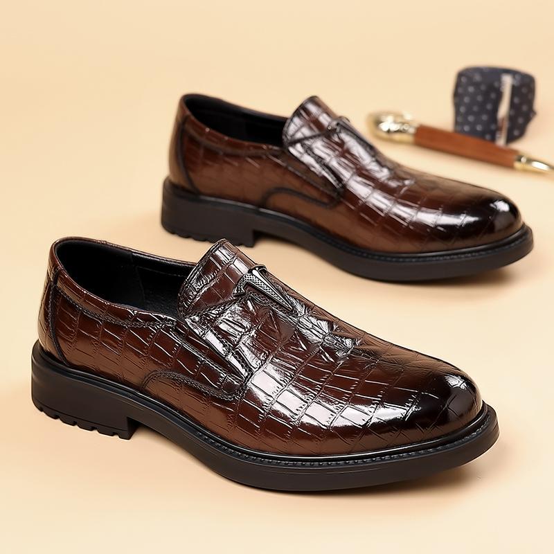 Fashion 2025 Italian Brand Men's Loafers High-quality Crocodile Pattern Business Casual Shoes for Men's Fashionable New Dress Shoes