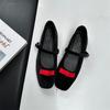 Fashion IPPEUM Mary Jane Kawaii Flat Shoes Women Round Toe Buckle 2025 New Velvet Ballet Flats