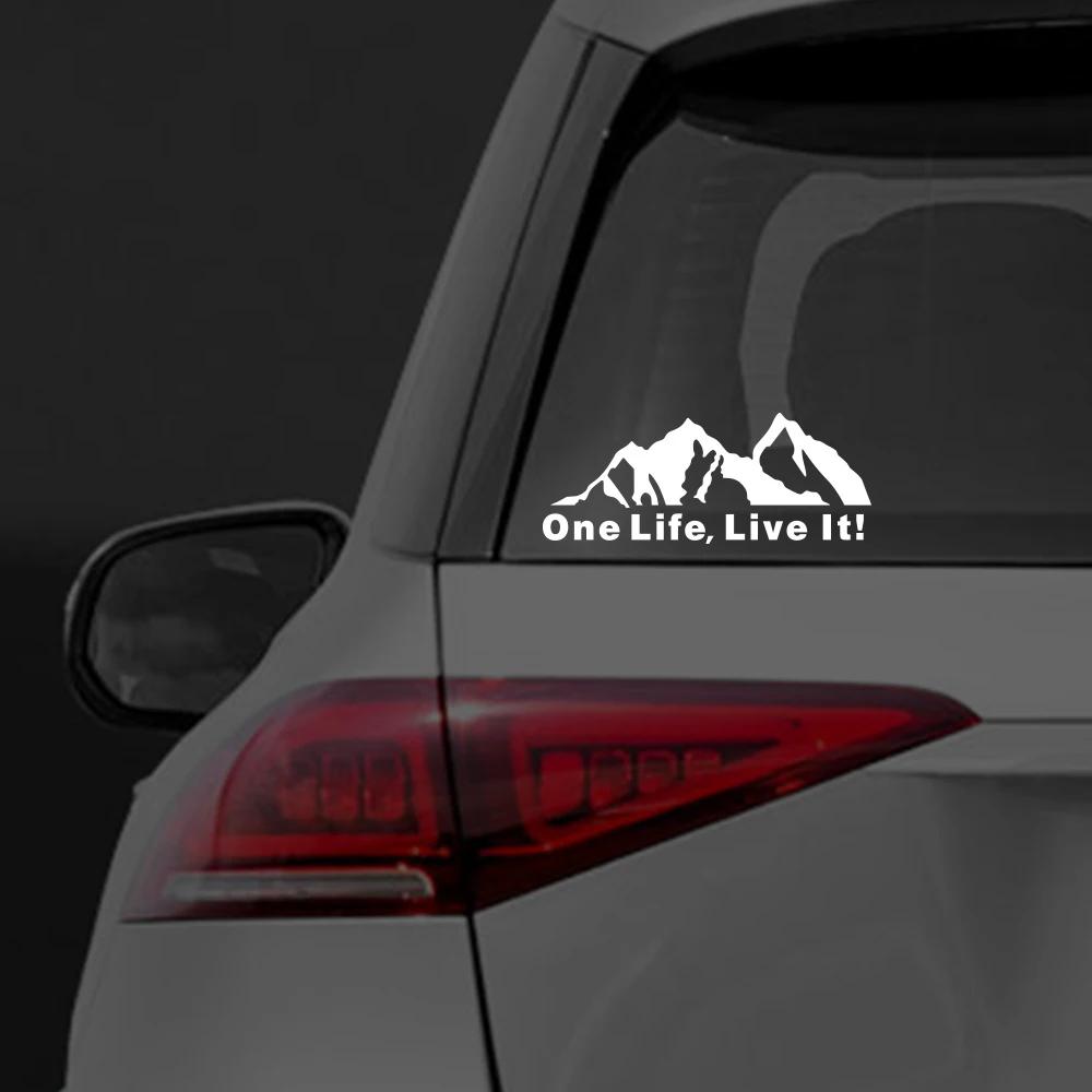 ONE LIFE LIVE IT Car Tuning Off Road SUV Truck Mountain Silhouette Car Sticker Vinyl Car Sticker Decals Decoration Accessories