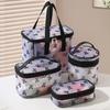 Large Capacity Mesh Cosmetic Bags INS Toiletries Storage Pouch Simple Visible Wash Handbag  Camping