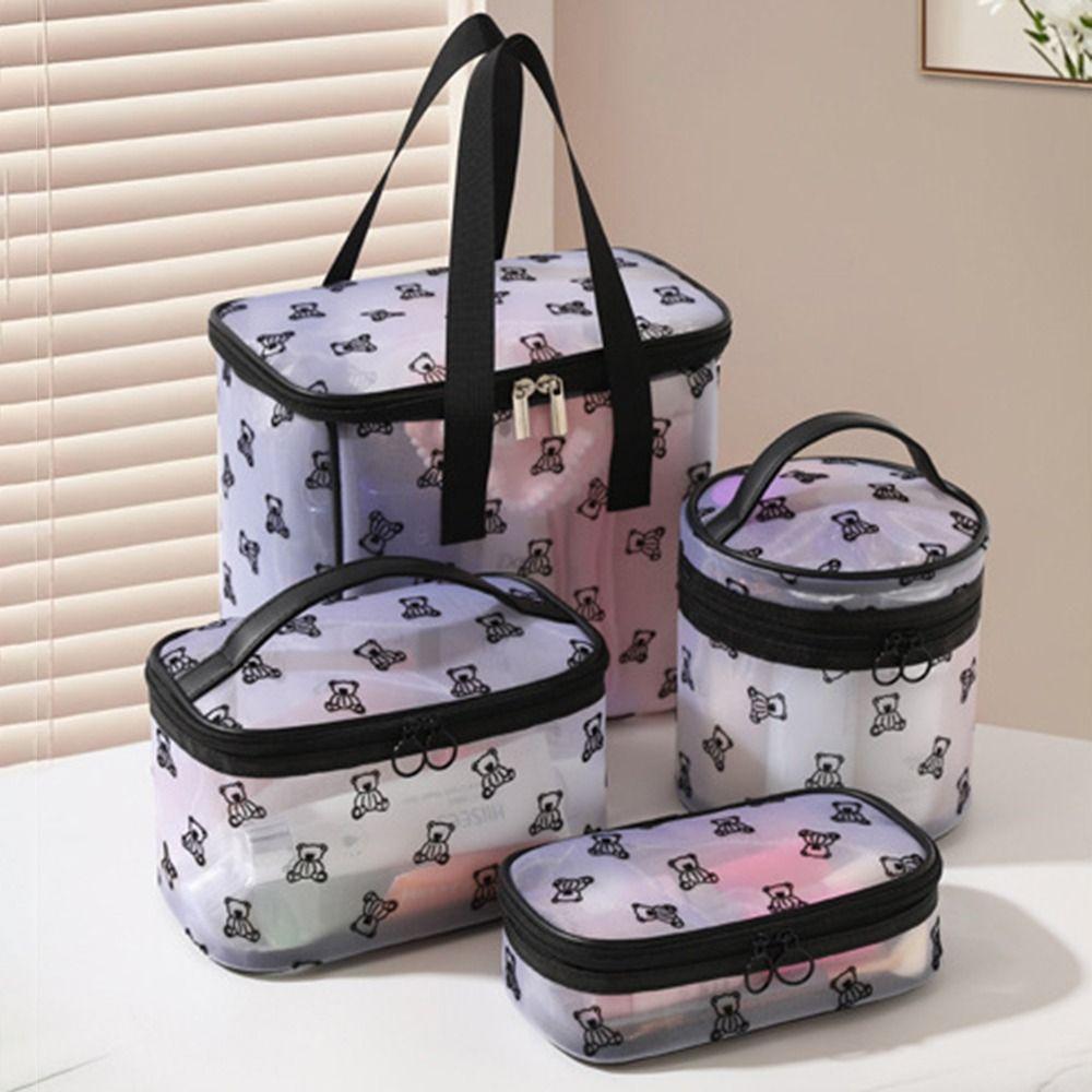 Large Capacity Mesh Cosmetic Bags INS Toiletries Storage Pouch Simple Visible Wash Handbag  Camping