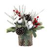 Mini Wooden Potted Artificial Tree Ornaments Sturdy Reusable Quality For Fireplace Mantel Display