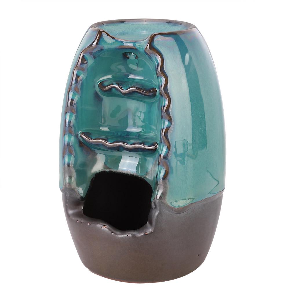 Haushalt Keramik Rückfluss Rauch Räuchergefäß Aroma Heimdekoration OrnamenteBlau