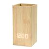 Smart voice-activated silent led wooden clock, wooden clock pen holder, alarm clock, handicraft gift USB charging