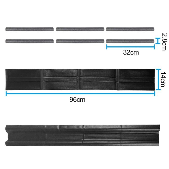Boudin de porte isolant 96 cm - double manchon cuir lavable, anti-froid, anti-bruit, anti-insectes (gris)