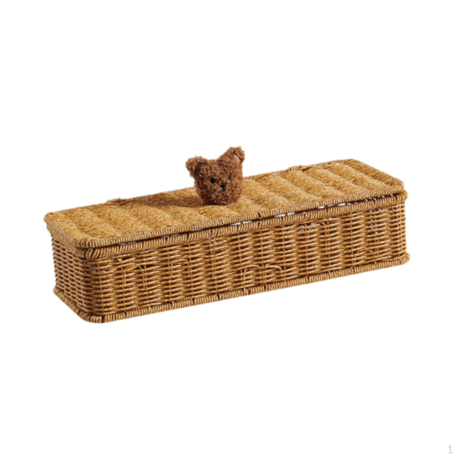 

Imitation Rattan Storage Basket ,Rattan Bathroom Vanity Tray ,Multipurpose Bin Woven