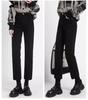 2025 Spring Women's High-Waist Black Slimming Petite Cigarette Jeans