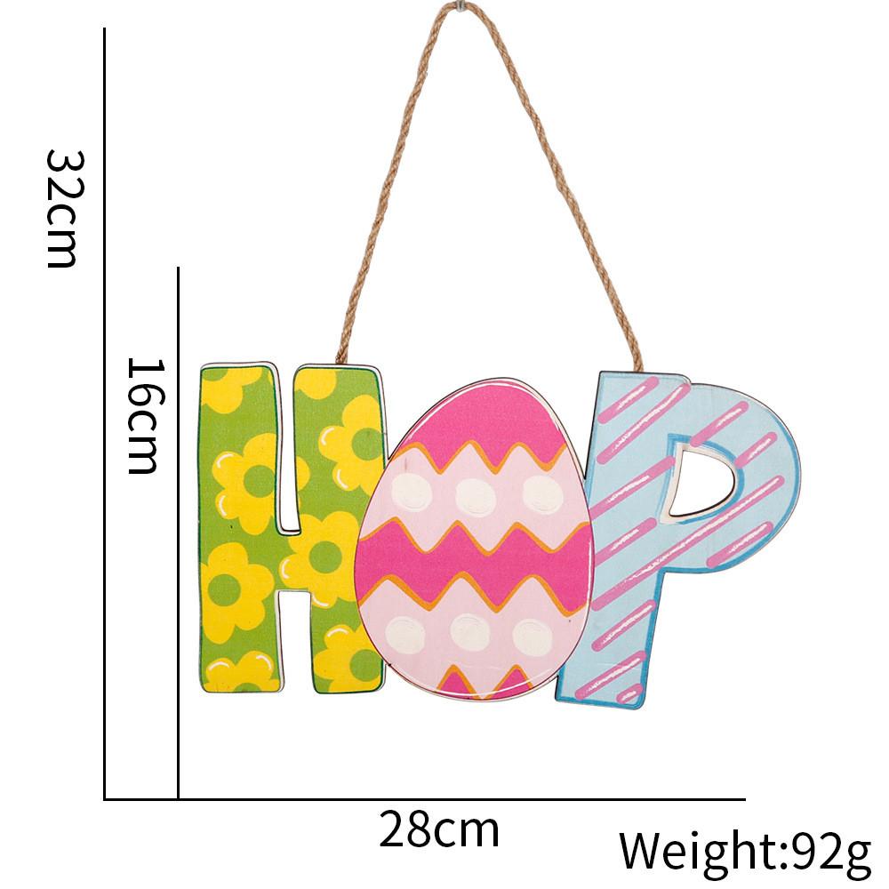 

Easter Wooden Enchanting Door Hanger With Cheerful Rabbits And Festive Patterns Egg Letter Sign