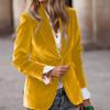 Women's Fashion Elegant Color Long Sleeve Gold Velvet Button Coat