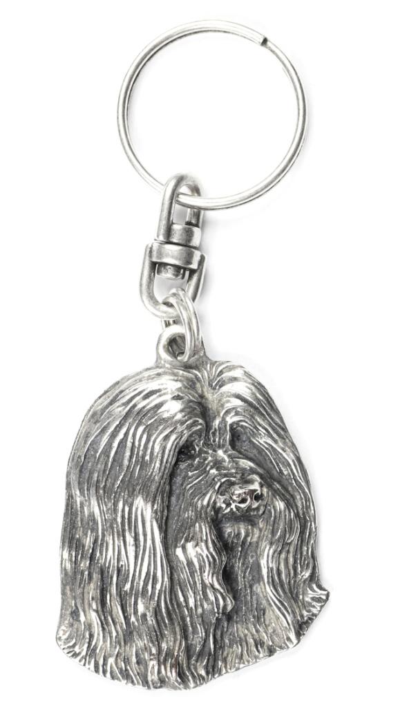 Bearded Collie, Highland Collie, Mountain Collie - Silver-plated Dog Pendant, Handbag Decoration, Backpack Pendant by Art-Dog Brand