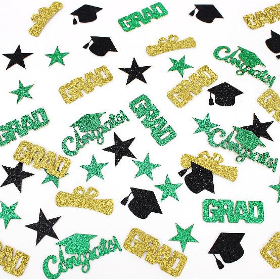 Glitter Graduation Confetti 2026 Rose Gold Graduation Decorations Grad Cap Star Congrats Grad Table Scatter for Grad Party Decorations 2026