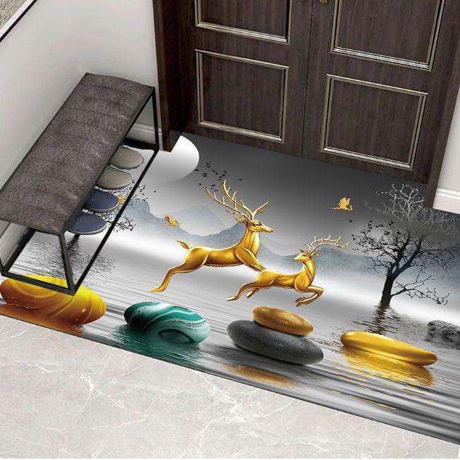 Entrance Mat Floor Mats Non-Slip Back Rubber Welcome Doormat Bathroom Kitchen Mat
