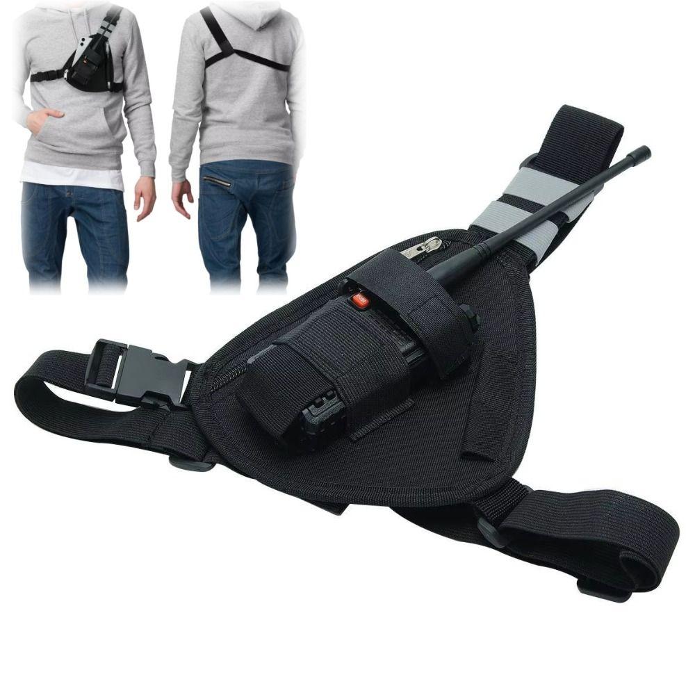

Oxford Cloth Radio Chest Harness Pack Adjustable Interphone Chest Bag Hiking Camping
