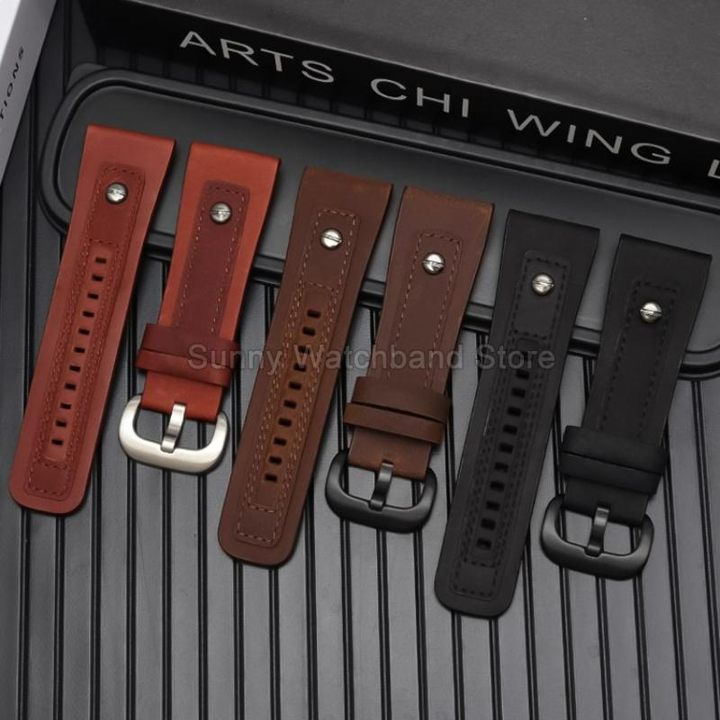 Rindslederarmband 28mm für SevenFriday Q1 Q2 Q02 Q03 Flaches Interface Nietenverziert Handgenäht Luxus-Uhrenzubehör