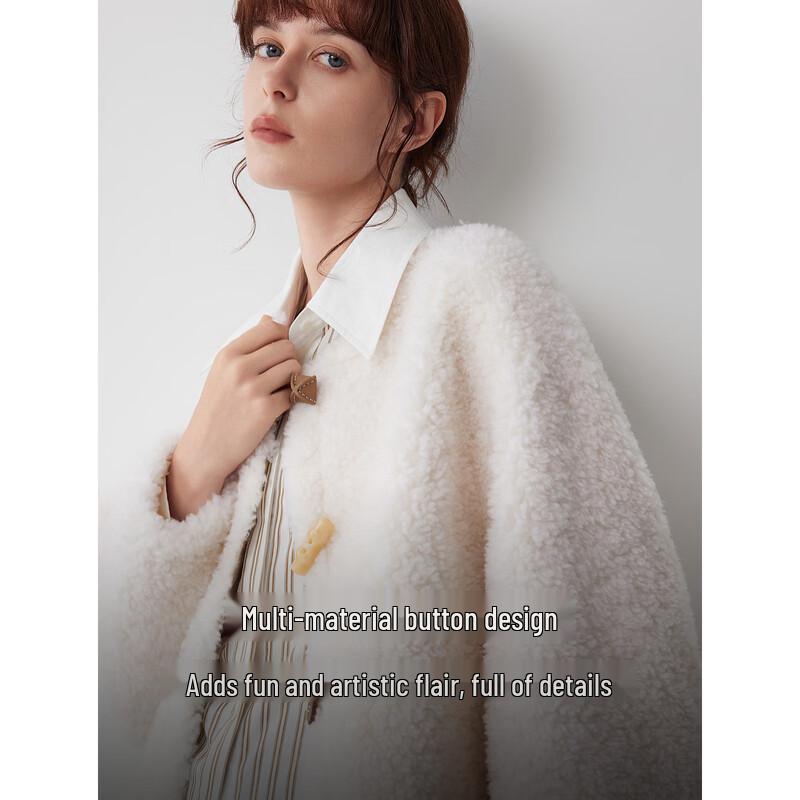 ELLE Women's Lambswool Plush Coat