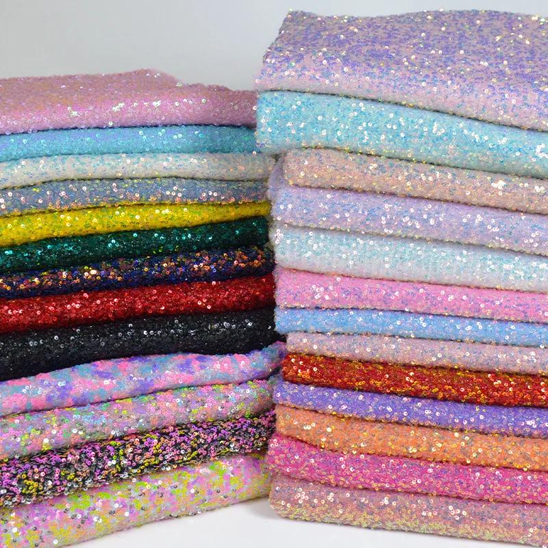 26 Colors 3mm High-Density Glitter Sequin Fabric Christmas Wedding Decoration Dress Handbag Accessories Trimming Cloth Material