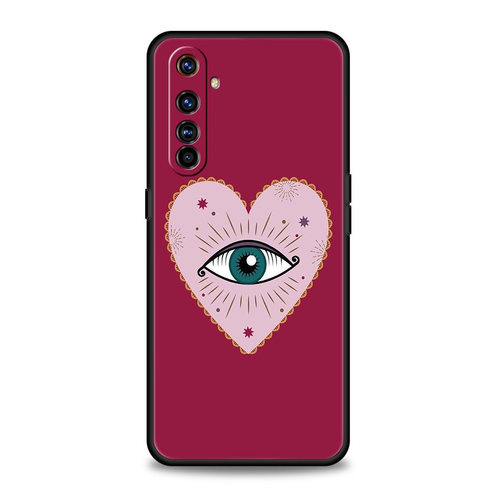 Lucky Eye Blue Evil Eye Print Phone Case For Realme 10 9 8 5G 7 6 GT2 Pro Plus 9i 8i C21 C11 C25 C35 GT Neo 2 3 3T Black Cover