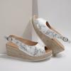 Fashion Plus Size 2025 Summer Peep Toe Women's Sandals Platform print Buckle Strap Wedges Round Toe Sandals for Outdoor Casual Shoes
