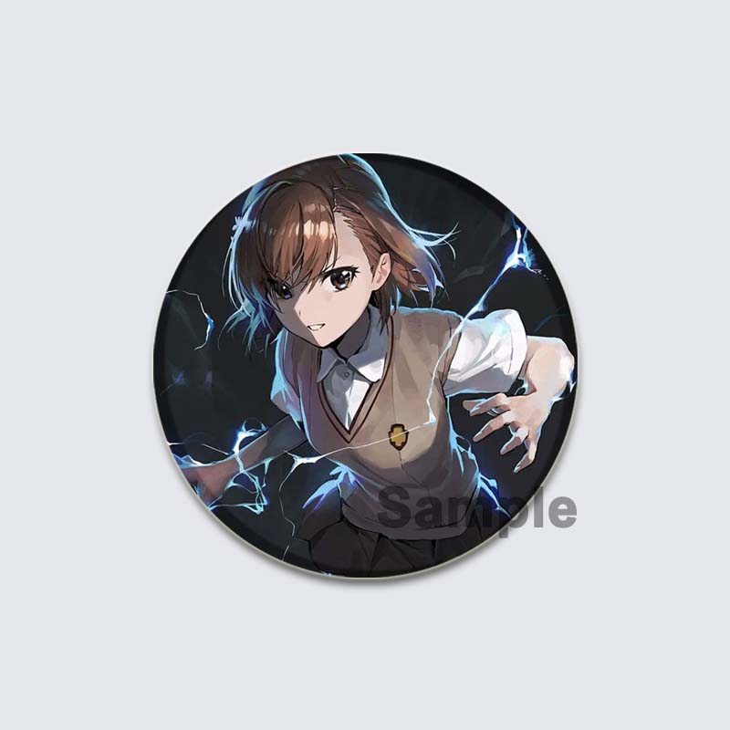32/44/58mm A Certain Scientific Railgun HD Brooch Anime Badge Cartoon Figure Misaka Mikoto/Wannai Kinuho Round Display Pins Jewelry Gifts