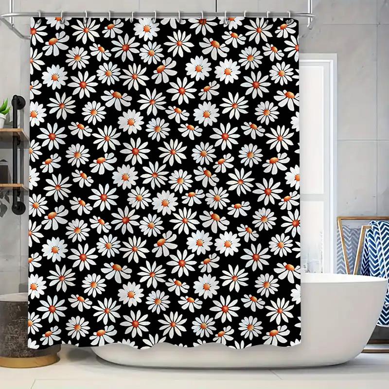

Luxury Floral Print Shower Curtain Set Purple Gold Bathroom Decor Waterproof Fabric With Grommets For Tub Or Bathtub, Available W60H190(CM)-1 Pcs