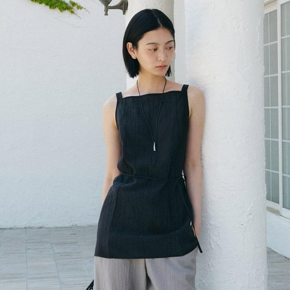 On On Women S Square Neck SleeveleSS blouSe New6mb603 BLACK/S_01