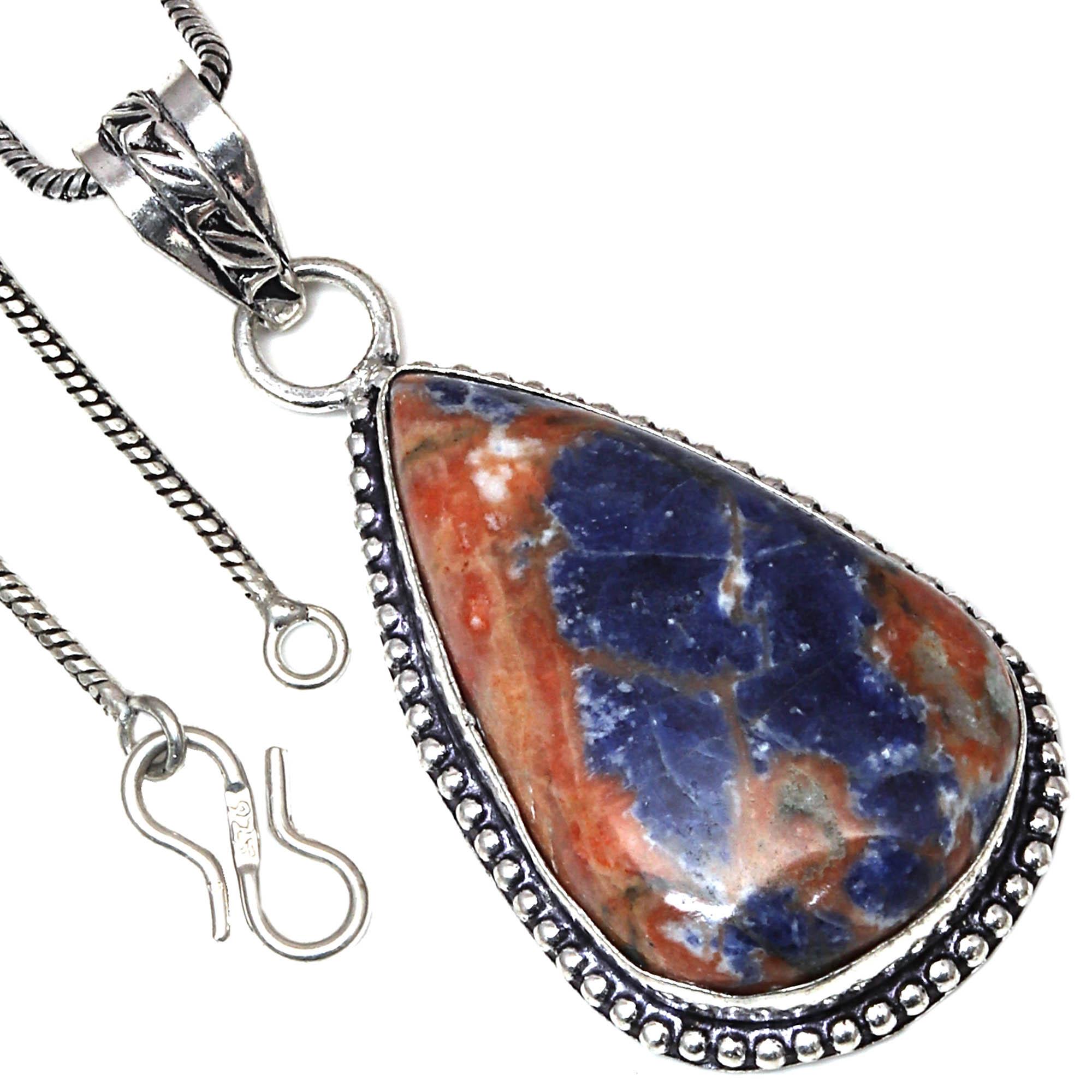 

Pendant Multi Sodalite Gemstone Valentine Day Ethnic Silver Jewelry 2