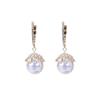 Silver Needle Pearl Diamond Flower Geometric Earrings Niche Fashion High-end Earrings Elegant Temperament Earrings Women