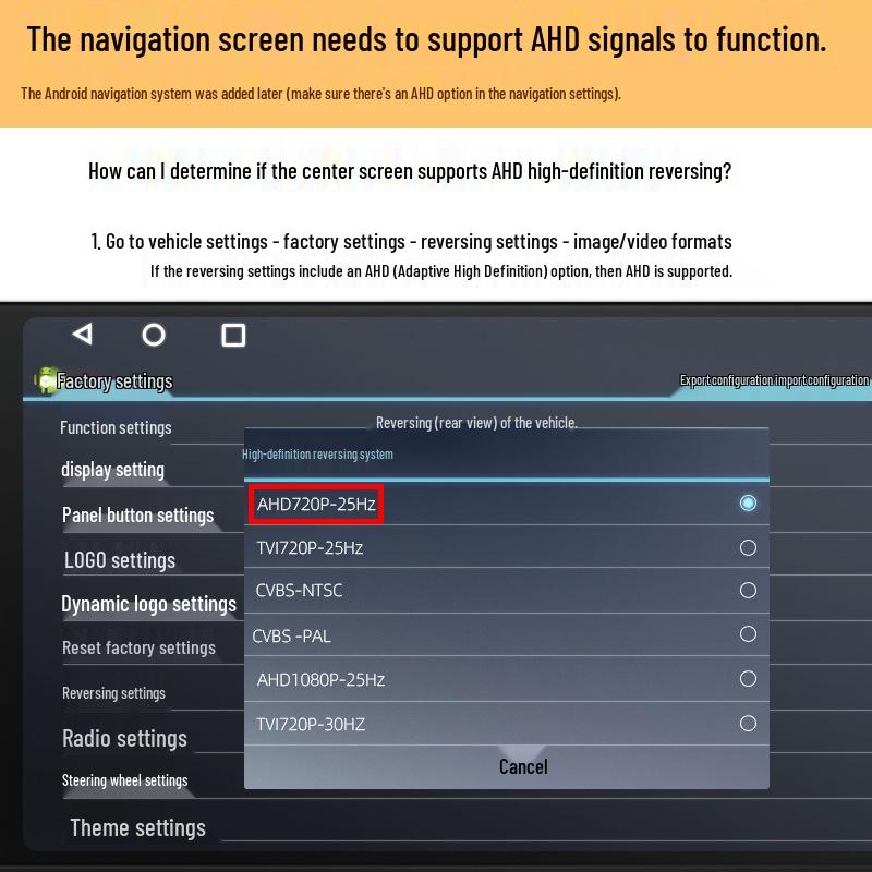 BMW Dedicated AHD Handheld Camera with Fisheye Night Vision and Reversing CCD Capability
