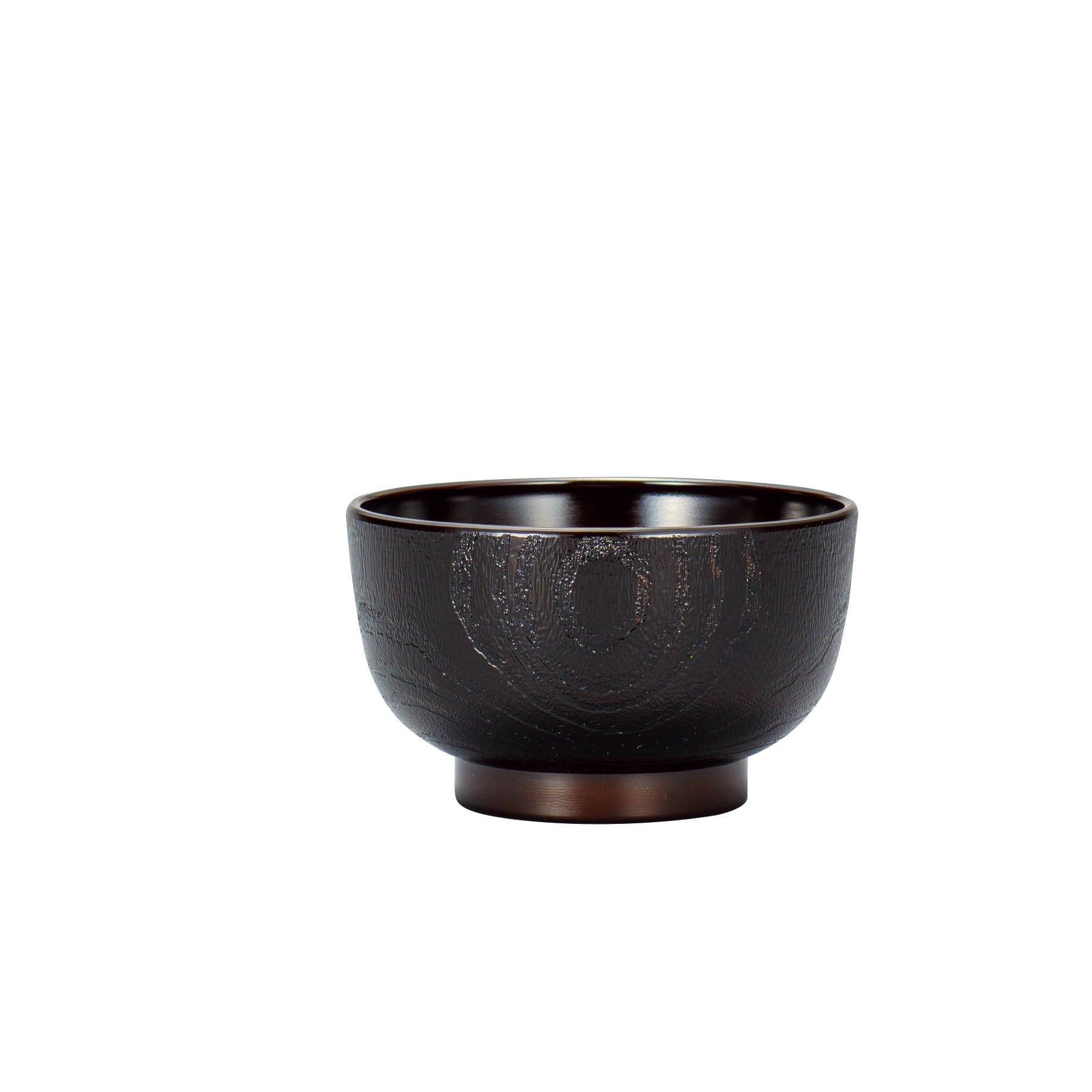 Miyamoto Paulownia Wood Grain Soup 143119 Sangyo, Bowl, Ebony, Size Approx. 10.7 H6.5 эбеновый