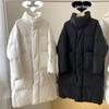 Women's Korean Style Stand Collar Down Jacket - Solid Color, Thick, Cold-Proof, Loose, Plus Size