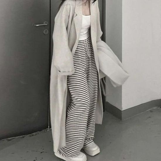 

Women s British-Style Mid-Length Woolen Coat - Spring/Autumn Petite Loose Trench Overcoat (2025) S: 105-115 lbs