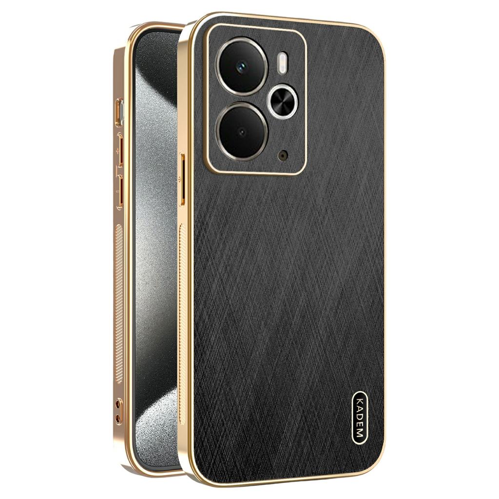 KADEM For Realme 14 5G Case Electroplating Silk Texture PU+TPU Phone Back Cover